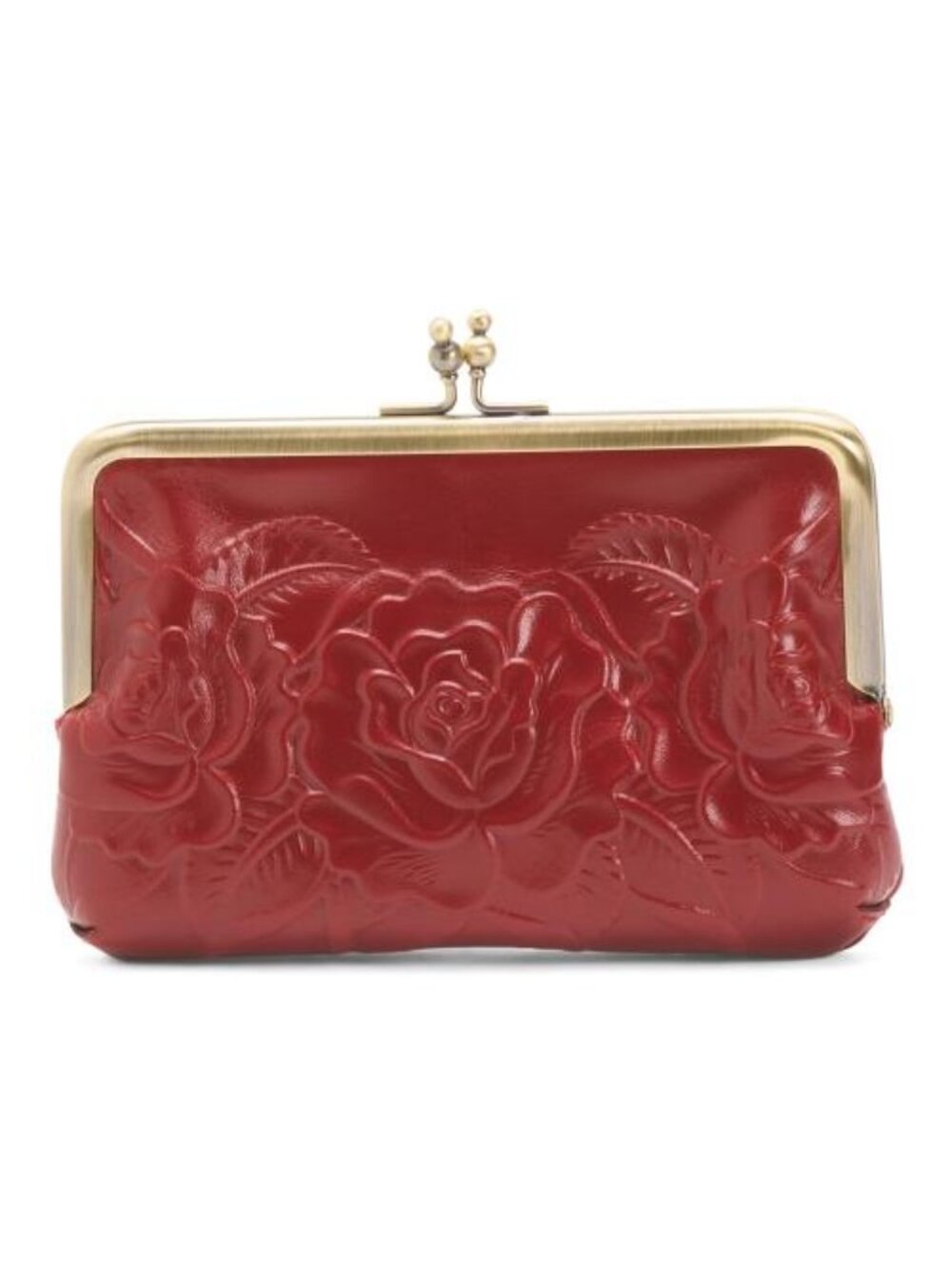 PATRICIA NASH Leather Fira Framed Kiss Lock Clutch